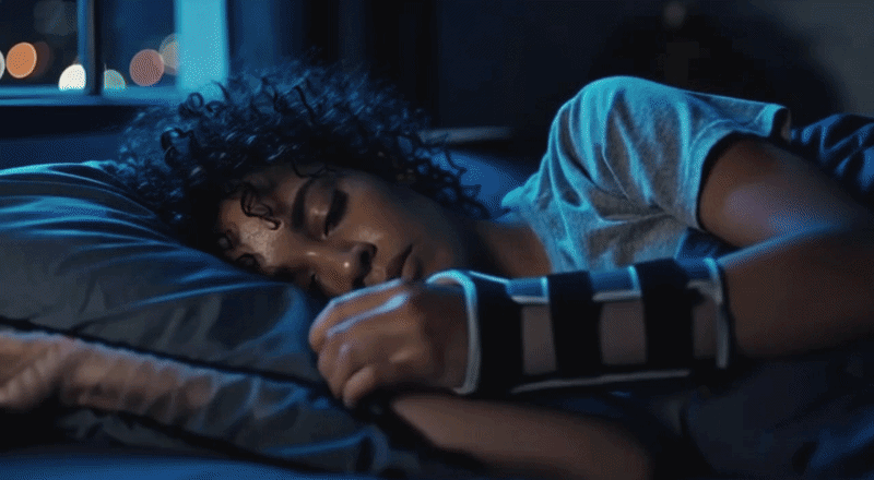 Schlafen mit unbequemer Schiene